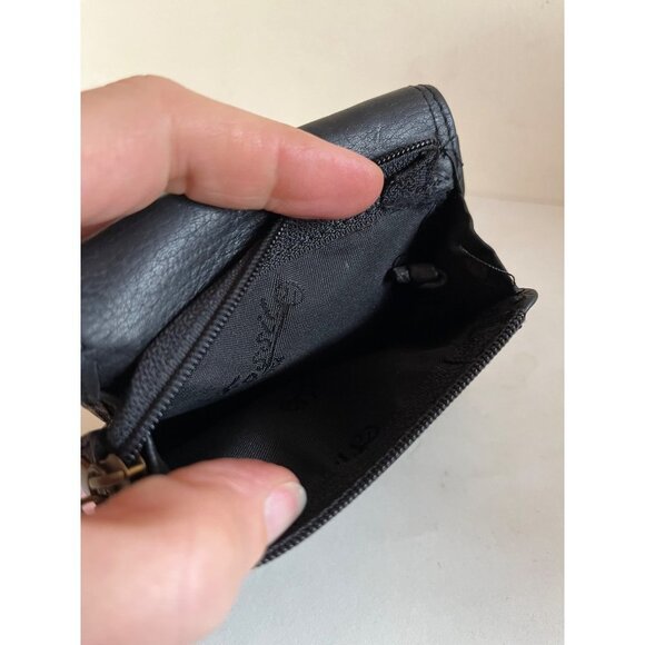 Fossil Keyper Black Leather Tri-fold Wallet ID Key Fob Clutch - Picture 7 of 10